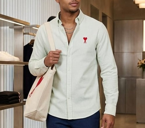 Premium Mint Green Full-Sleeve Casual Shirt for Men