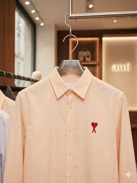 Premium Peach Full-Sleeve Casual Shirt for Men