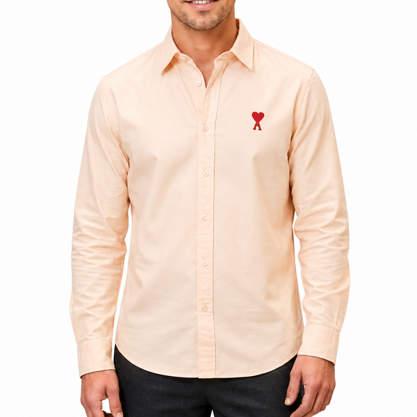 Premium Peach Full-Sleeve Casual Shirt for Men