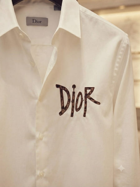 Premium White Full-Sleeve Printed Shirt for Men