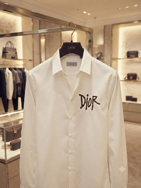 Premium White Full-Sleeve Printed Shirt for Men