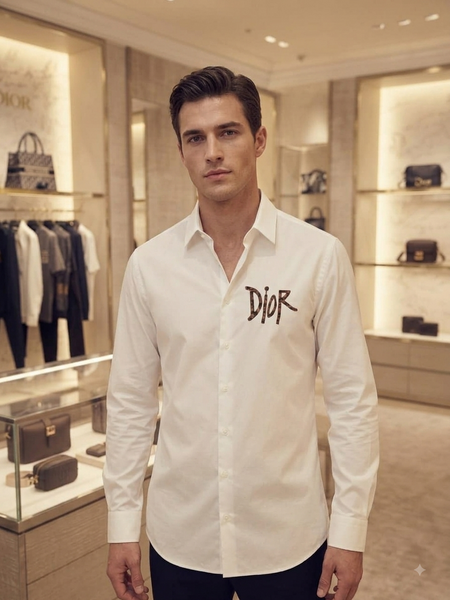 Premium White Full-Sleeve Printed Shirt for Men