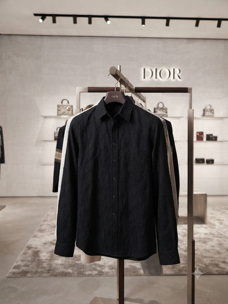Premium Black Textured Full-Sleeve Shirt for Men