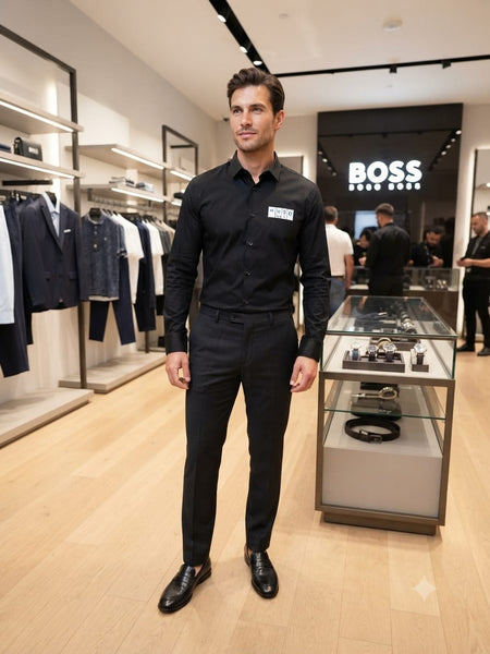 Premium Black Full-Sleeve Formal Shirt for Men