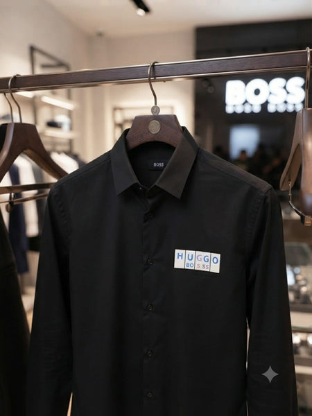 Premium Black Full-Sleeve Formal Shirt for Men