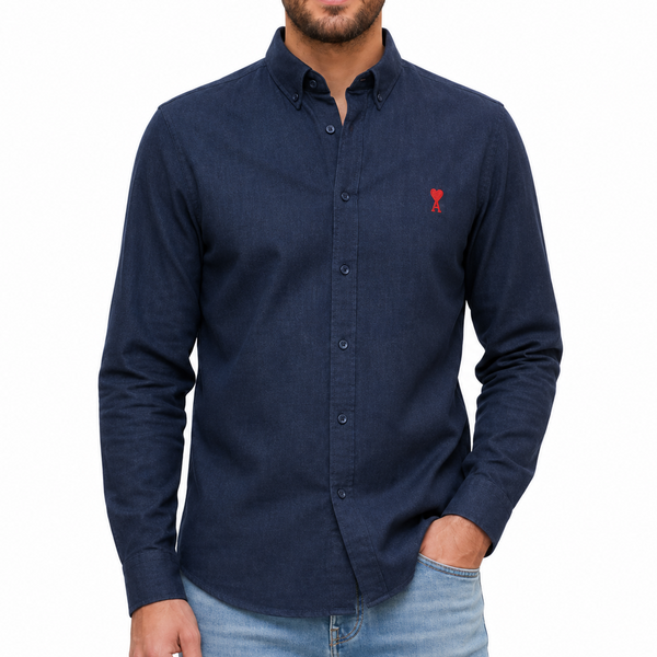 Premium Navy Blue Full-Sleeve Casual Shirt for Men