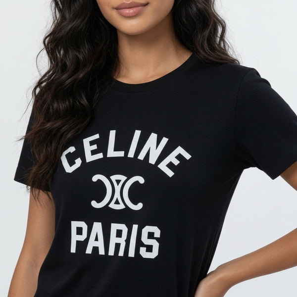 Men Premium Paris Graphic Print Round Neck T-Shirt – Black Casual Tee