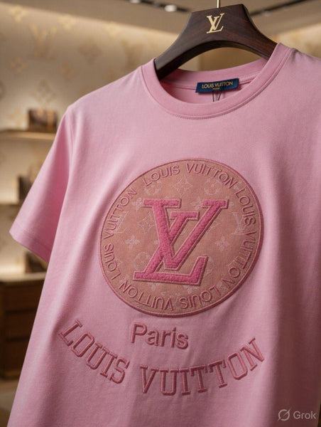 Men Premium Logo Round Neck T-Shirt – Pink Casual Tee