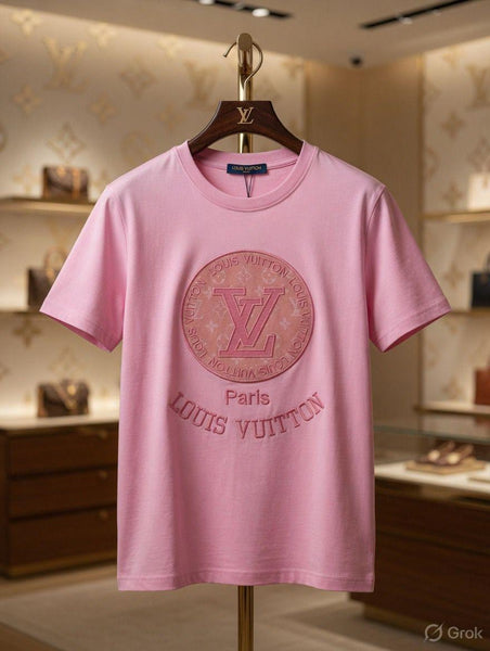 Men Premium Logo Round Neck T-Shirt – Pink Casual Tee