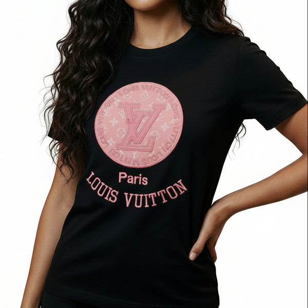 Black Graphic Print Round Neck T-Shirt