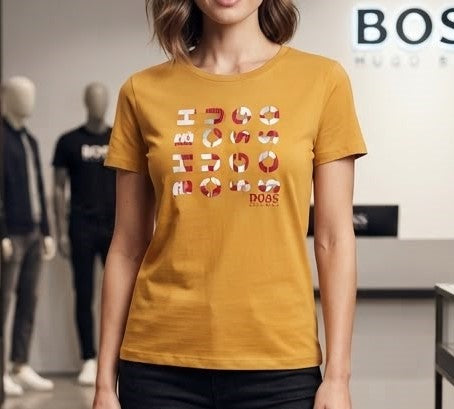 Premium Mustard Graphic Print T-Shirt for Women