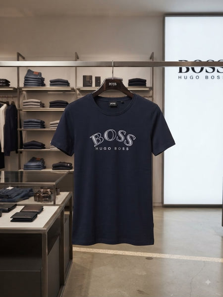 Premium Navy Blue Logo Print T-Shirt for Women