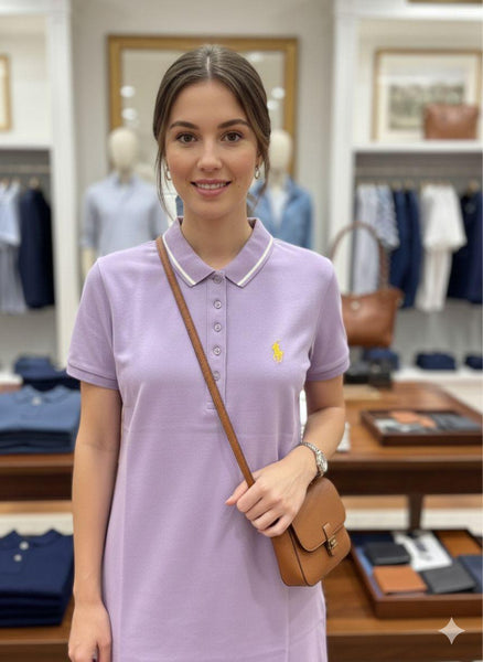 Premium Lavender Collared Polo Dress for Women