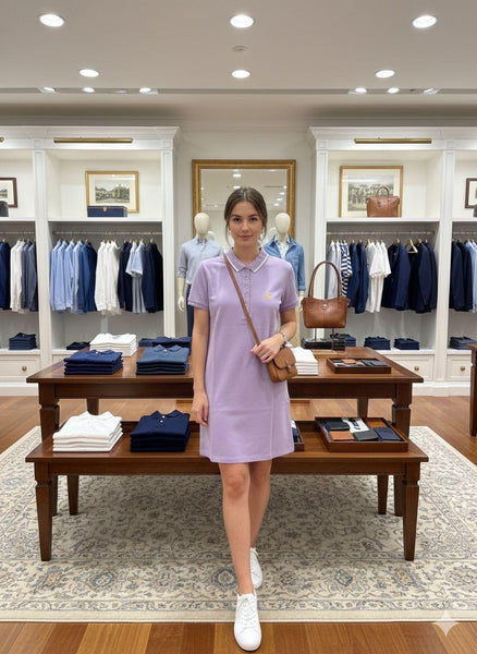 Premium Lavender Collared Polo Dress for Women