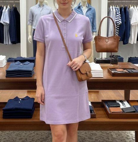 Premium Lavender Collared Polo Dress for Women