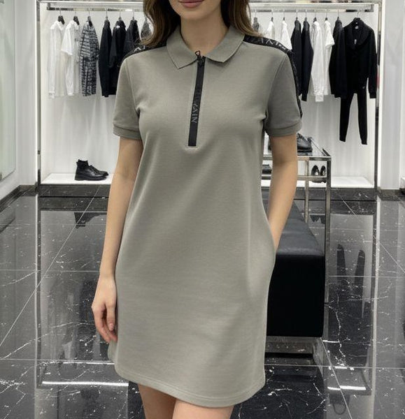 Premium Gray Polo Shirt Dress for Women
