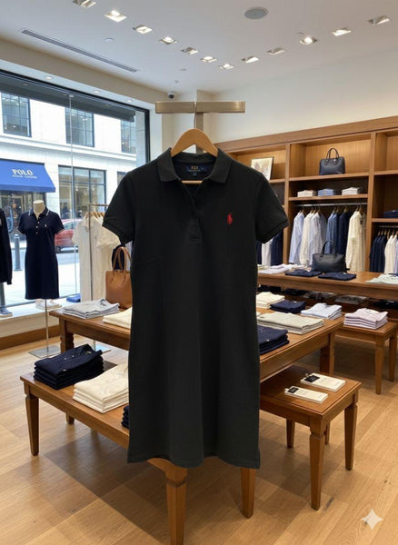 Premium Black Polo Shirt Dress for Women