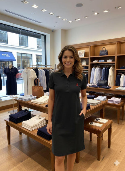 Premium Black Polo Shirt Dress for Women