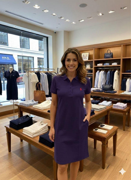 Premium Purple Polo Shirt Dress for Women