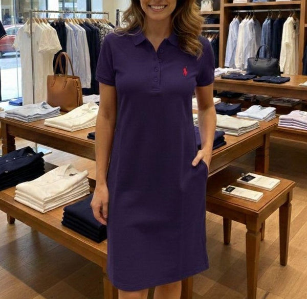 Premium Purple Polo Shirt Dress for Women