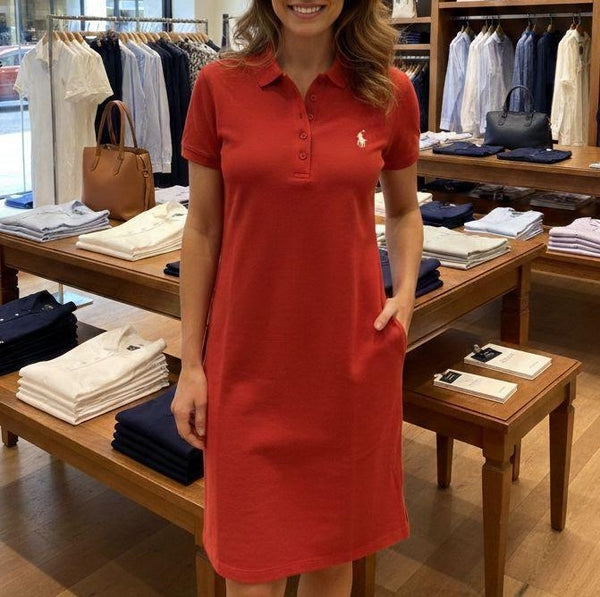 Premium Red Polo Shirt Dress for Women