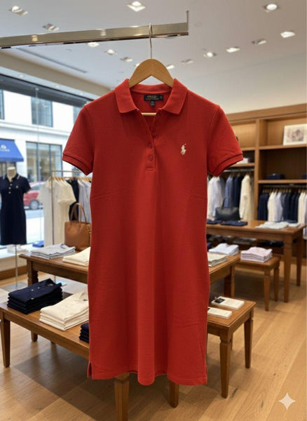 Premium Red Polo Shirt Dress for Women