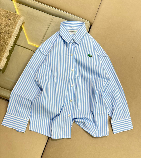 Premium Striped Button-Down Shirt for Women