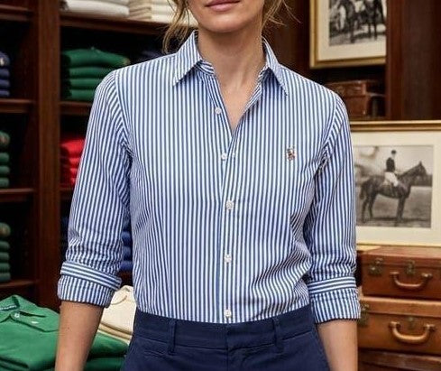 Women Premium Striped Button-Down Shirt