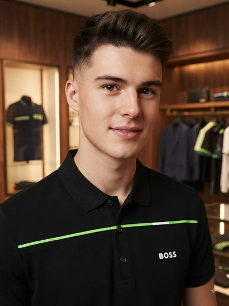 Premium Contrast Stripe Polo T-Shirt for Men
