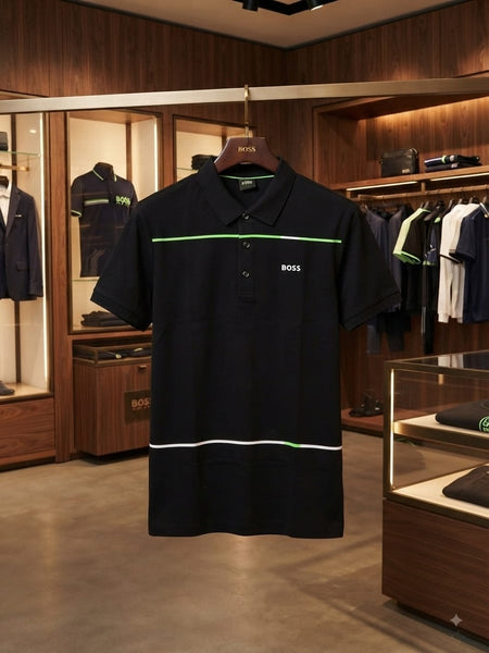 Premium Contrast Stripe Polo T-Shirt for Men