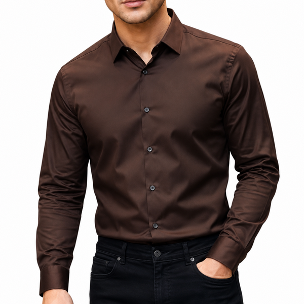 Men Premium Solid Full Sleeve Casual Shirt | Regular Fit