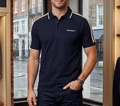 Premium Navy Contrast Trim Polo Shirt
