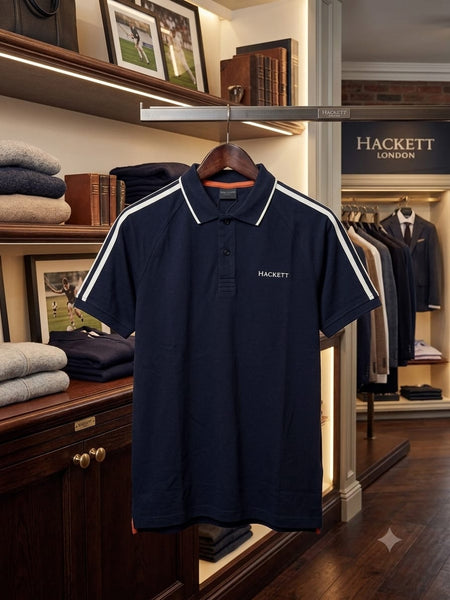 Premium Navy Contrast Trim Polo Shirt