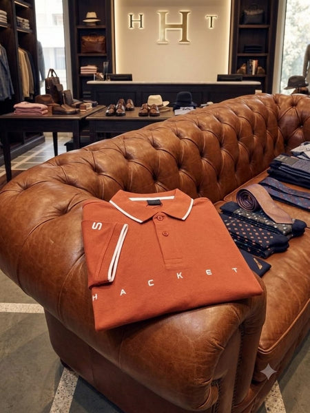 Premium Rust Orange Contrast Trim Polo Shirt