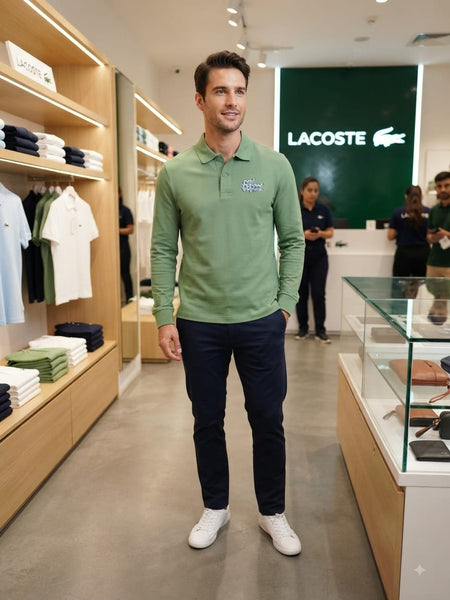 Premium Olive Green Full-Sleeve Polo Shirt