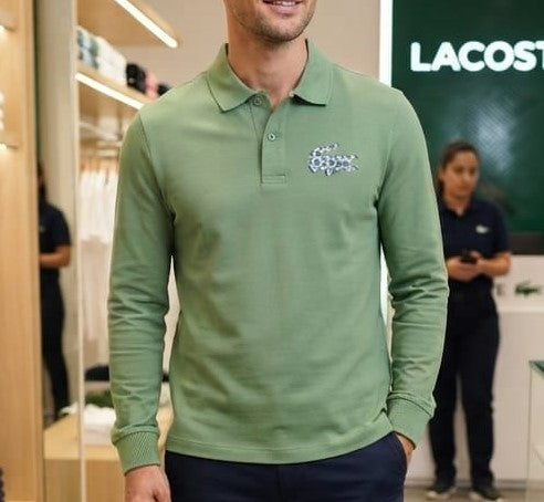Premium Olive Green Full-Sleeve Polo Shirt