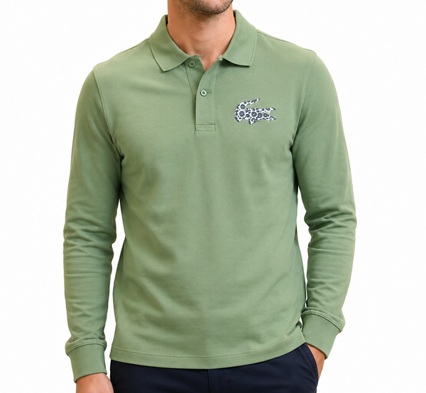 Premium Olive Green Full-Sleeve Polo Shirt