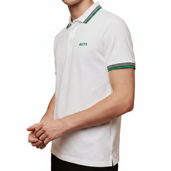 Premium White Contrast Collar Polo T-Shirt
