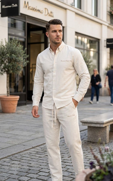 Men Premium Solid Shirt and Trouser Co-Ord Set