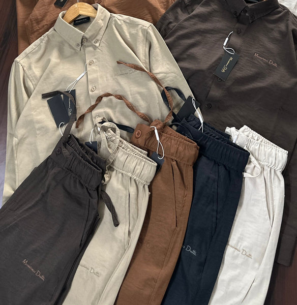 Men Premium Solid Shirt and Trouser Co-Ord Set