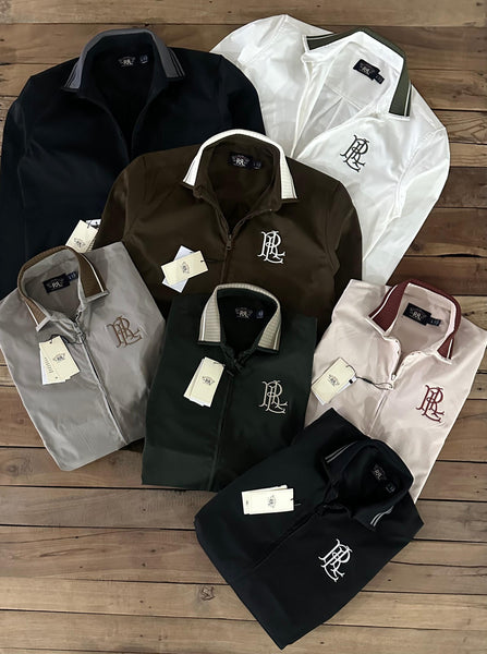 Men Premium Contrast-Collar Full-Zip Knit Jacket Collection