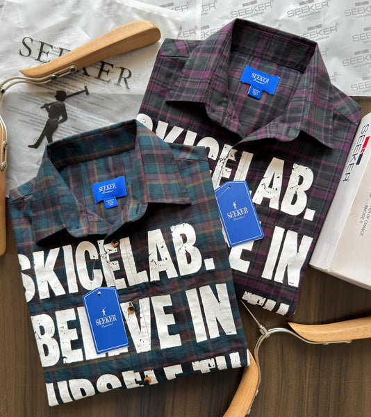 Men Printed Plaid Casual Shirt