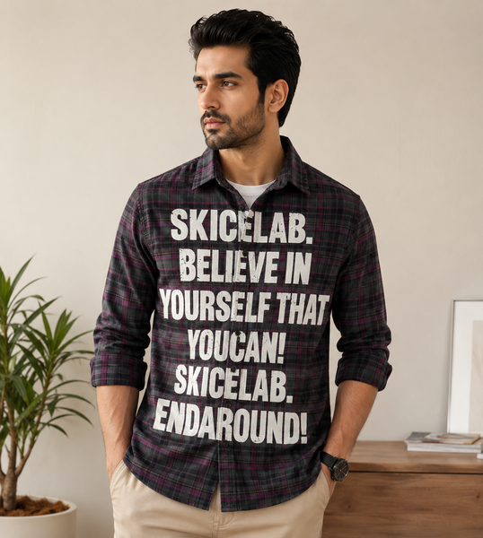 Men Printed Plaid Casual Shirt