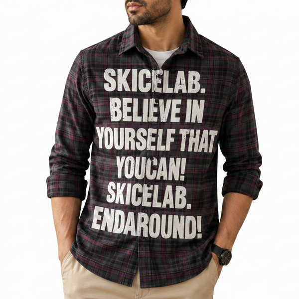 Men Printed Plaid Casual Shirt