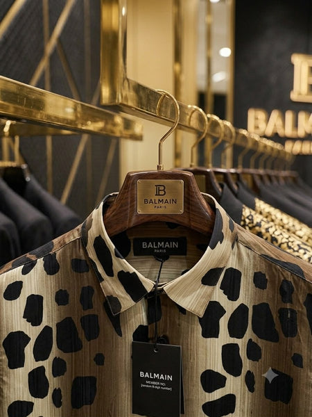 Men Brown Leopard Print Full Sleeve Shirt