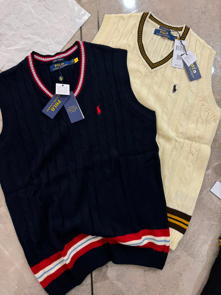 Men Cable Knit V-Neck Sweater Vest