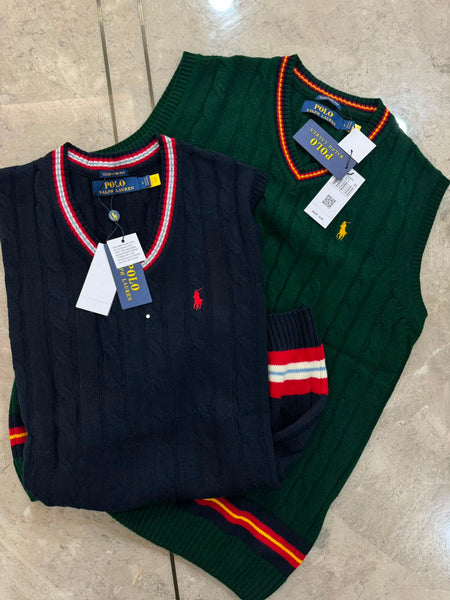 Men Cable Knit V-Neck Sweater Vest