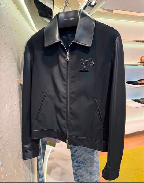 Men Premium Black Zip-Up Leather-Style Jacket