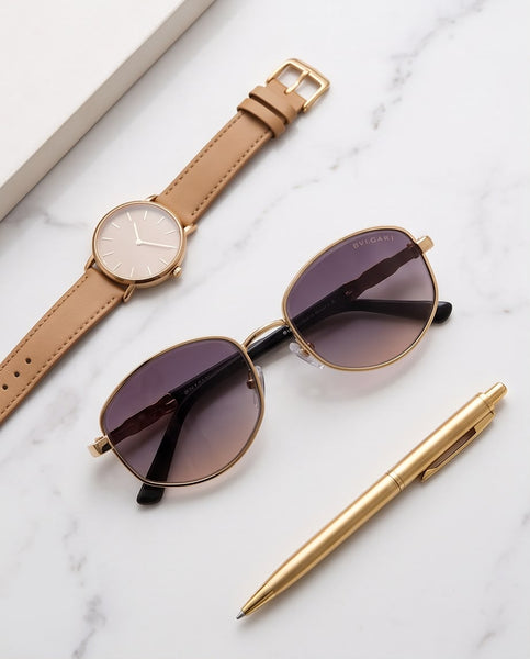 Elegant Oversized Round Frame Sunglasses with Gradient Lenses with UV Protection