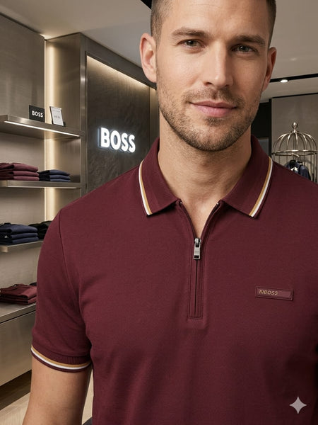 Premium Men Maroon Bear T-Shirt – Soft Casual Crew Neck